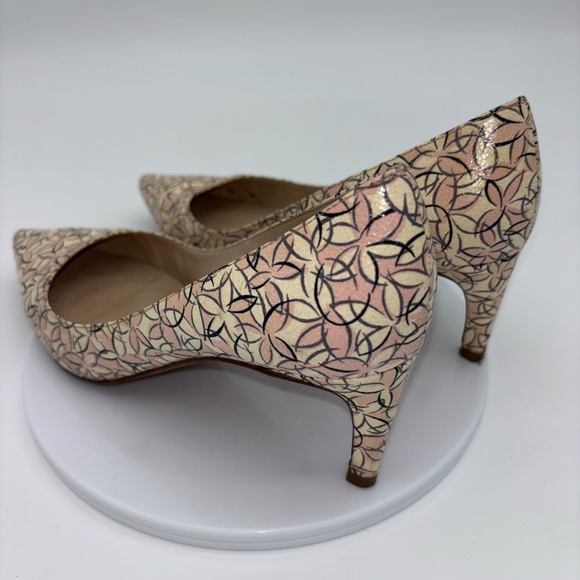 L.K. BENNETT Pump Heels Flower Floral Cream Pink Shoe Pointed Toe EU 38 US 8 - Picture 4 of 12